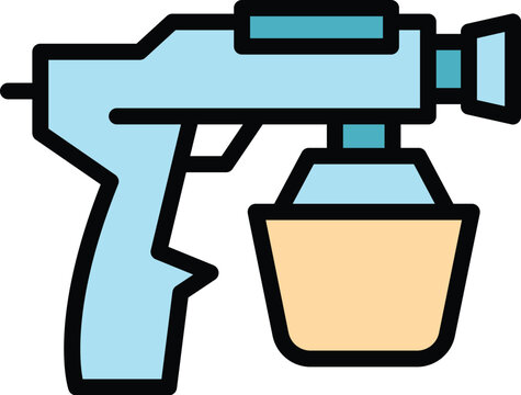 recommend clip art: Industry sprayer icon outline vector. Car auto. Gun paint color flat