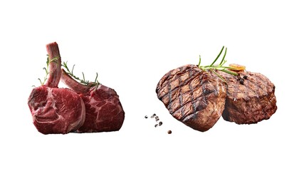 Steak on the bone. tomahawk steak on a white background.