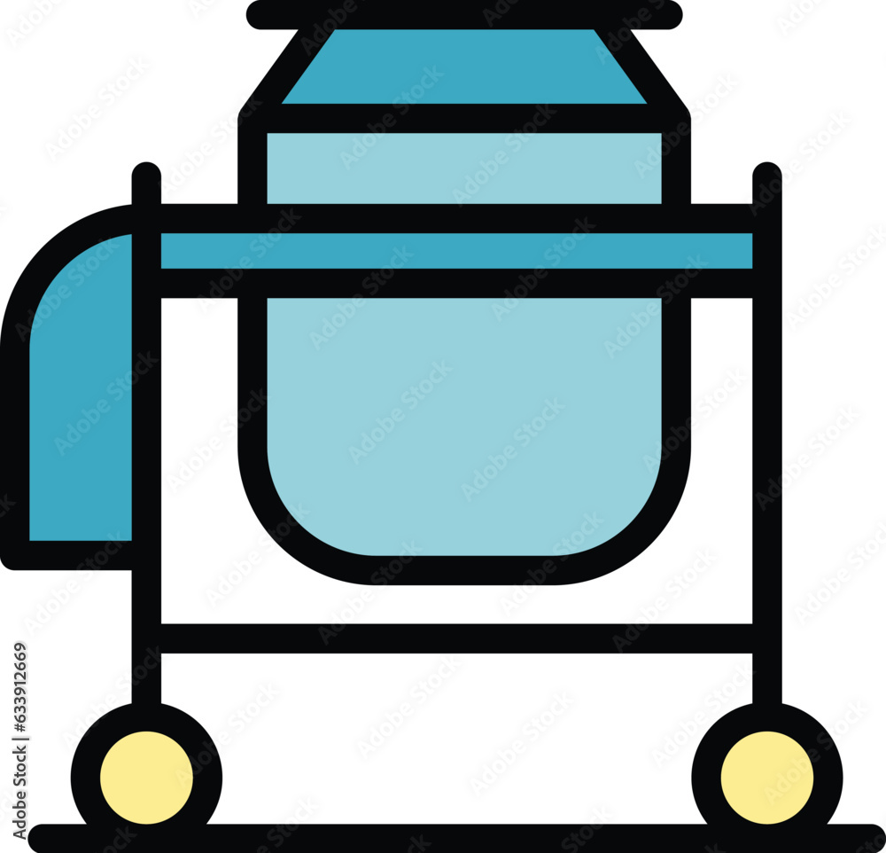 Aufkleber technology mixer icon outline vector. cement machine. mix tool color flat