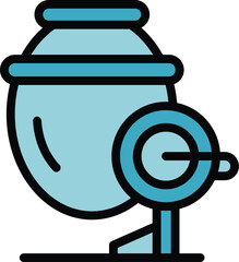 Bag cement mixer icon outline vector. Concrete machine. Car tool color flat