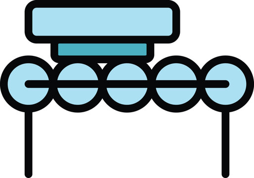 Stand car wheel icon outline vector. Tire rym. Alloy chrome color flat