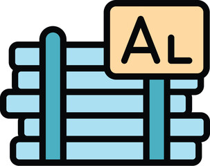 Aluminium stack icon outline vector. Car wheel. Alloy bike color flat