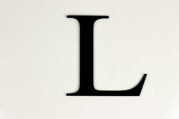 Capital letter on white background - black color letter in capital letters