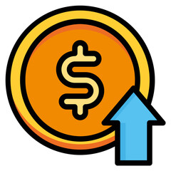  Currency, Dollar, Finance, Money, Growth, Payment  Icon, Filled Line style icon vector illustration, Suitable for website, mobile app, print, presentation, infographic and any other project.