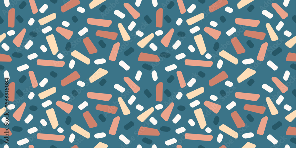 Leinwandbilder Large dashes are randomly scattered over the surface, creating a confetti pattern. Pattern for textiles, pillows, clothes, background, packaging, notepads. Stylish pattern.