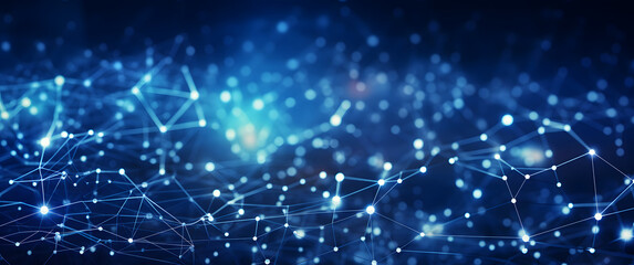 Obraz premium Futuristic High-Tech Blue Background: Network Lines Conveying Connectivity