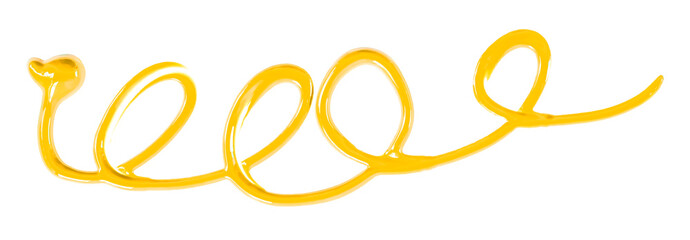 yellow watercolor drop zigzag isolated on transparent background