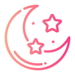 moon Line Gradient Icon