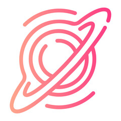 black hole Line Gradient Icon