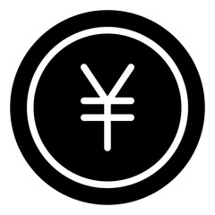 Coin, Currency, Yuan, Money, Finance, Cash, Payment Icon, Glyph style icon vector illustration, Suitable for website, mobile app, print, presentation, infographic and any other project.