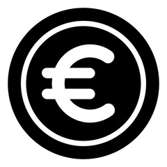  Coin, Currency, Euro, Money, Finance, Cash, Payment Icon, Glyph style icon vector illustration, Suitable for website, mobile app, print, presentation, infographic and any other project.