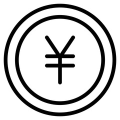  Coin, Currency, Yuan, Money, Finance, Cash, Payment Icon, Line style icon vector illustration, Suitable for website, mobile app, print, presentation, infographic and any other project.