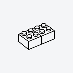 Children brick toys or building block icon vector illustration