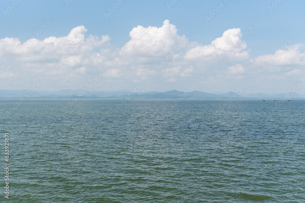 Wall mural travel in nature at a beach and tropical sea with blue sky