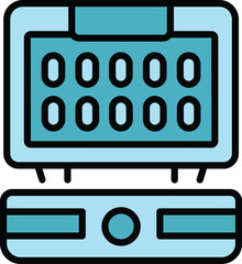 Cooker equipment icon outline vector. Waffle maker. Belgian machine color flat