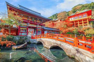 Saga, Japan - Nov 28 2022: Yutoku Inari shrine in Kashima City, Saga Prefecture. It's one of...