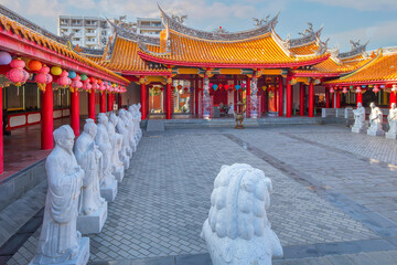 Nagasaki, Japan - Nov 28 2022: Confucius Shrine (Koshi-byo) built in 1893 by Nagasaki's Chinese...