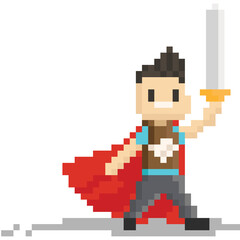 Pixel art knight cosplay character