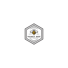 Bee Logo Design With
 color. Bee Logo Template. Modern Design. Flat Logo. Vector Illustration