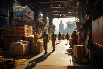 Cargo Being Loaded Onto a Freighter, Generative AI