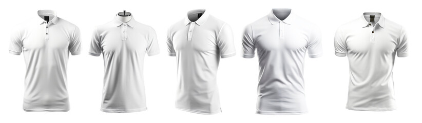 White polo shirt template for mock up in white background
