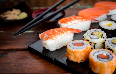 Sushi Set nigiri and sushi rolls