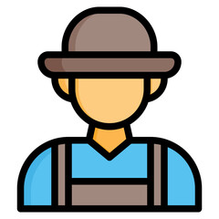  Agriculture, Farm, Farmer, Man, Person Icon, Filled Line style icon vector illustration, Suitable for website, mobile app, print, presentation, infographic and any other project.