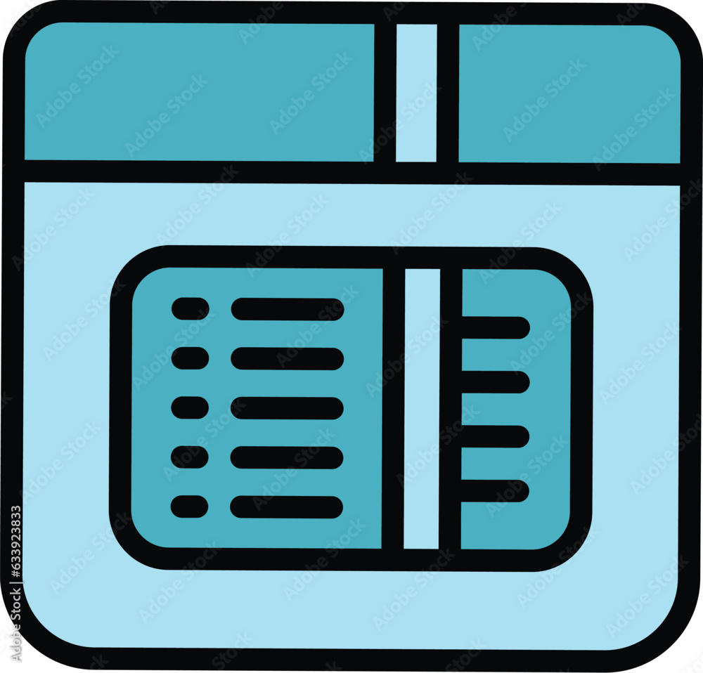 Poster bread machine control icon outline vector. food processor. cooking button color flat