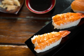 Sushi maki and nigiri  Sushi shrimp tempura © samurai