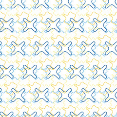 Abstract vector seamless pattern and swatches oriental line texture on white background wallpaper geometric diagonal fabric waves set of design elements