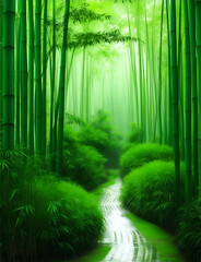 Green bamboo, Generative AI