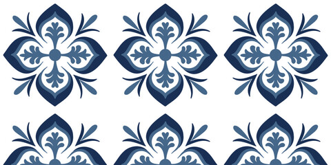 Seamless pattern white and blue Portuguese Azulejo tiles, for wallpaper, fill pattern, web page background, surface textures