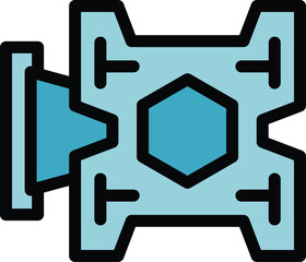 Obraz premium Vesa mount icon outline vector. Wall bracket. Control console color flat