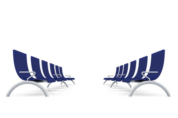 Obraz premium Digital png illustration of seats in waiting room on transparent background