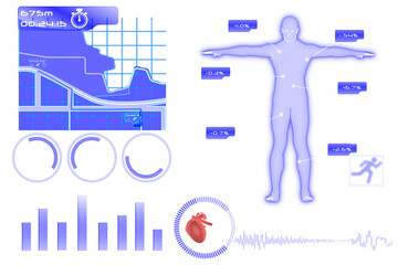 Digital png illustration of digital interface on transparent background