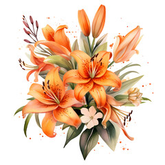 Obraz na płótnie Canvas Fall Autumn Watercolor Clip Art, Watercolor Flowers Illustration, Fall Autumn Sublimation Design, Flowers Clip Art