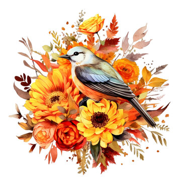 recommend clip art: Fall Autumn Watercolor Clip Art, Watercolor Flowers Illustration, Fall Autumn Sublimation Design, Flowers Clip Art