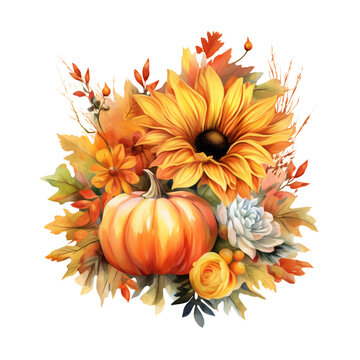 recommend clip art: Fall Autumn Watercolor Clip Art, Watercolor Flowers Illustration, Fall Autumn Sublimation Design, Flowers Clip Art