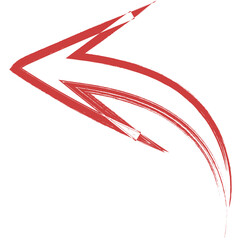 Obraz na płótnie Canvas Digital png illustration of red arrow on transparent background