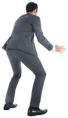 Digital png photo of biracial businessman on transparent background