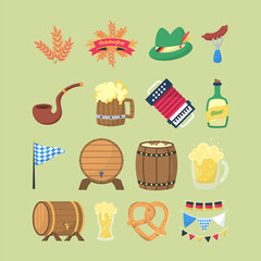 Set of Octoberfest Festival Elements Illustration