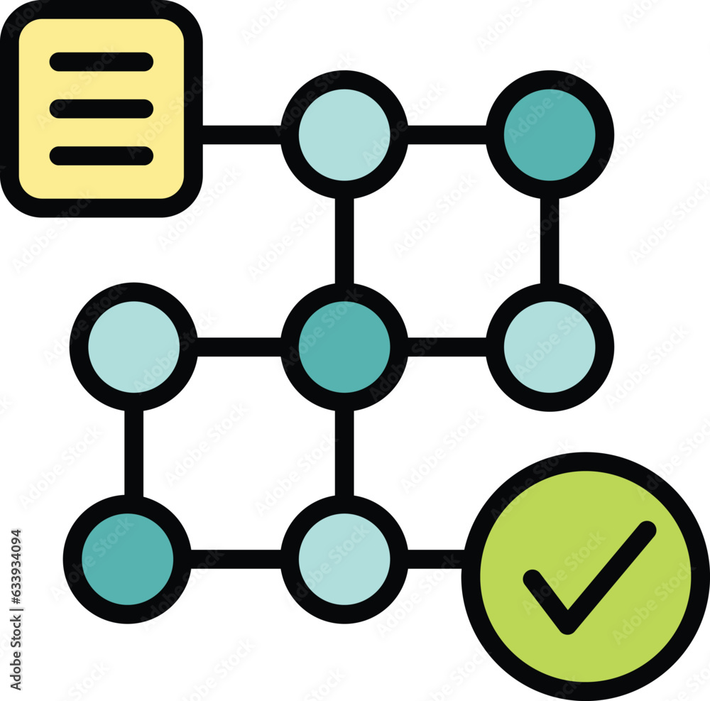 Poster workflow manager icon outline vector. work system. web plan color flat