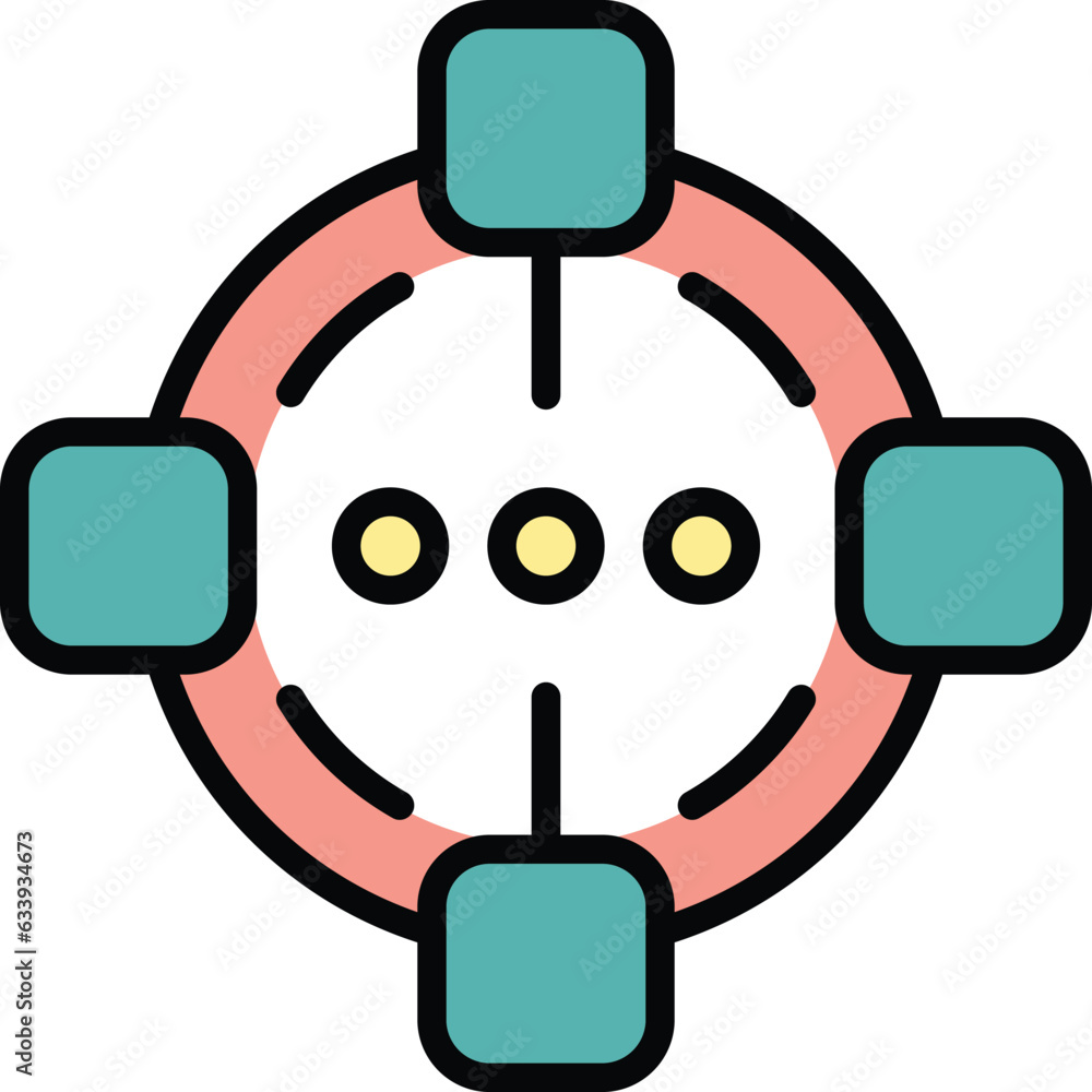 Poster scheme software icon outline vector. business project. arrow progress color flat
