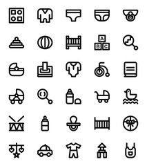 Outline icons for baby