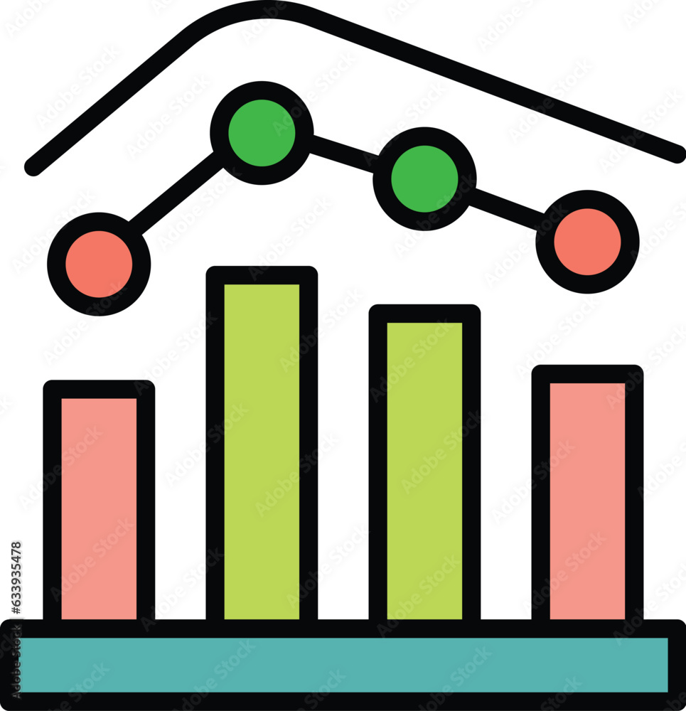 Poster workflow graph icon outline vector. work process. business project color flat