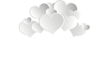 Digital png illustration of white hearts on transparent background