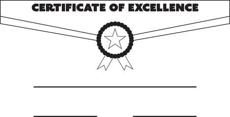Digital png illustration of certificate of excellence text on transparent background
