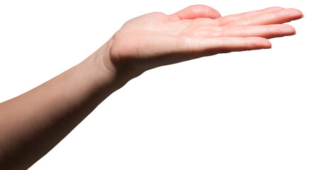 Digital png photo of caucasian hand on transparent background