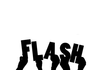 Obraz premium Digital png illustration of hands with flash text on transparent background