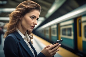 Obraz premium woman talking on cell phone